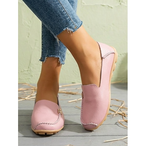 Gelbe Damen-Mokassins, bequeme Slipper für die Freizeit, weiche und leichte Schuhe für Alltag, Reisen und Arbeit Wochenendfreizeit Image