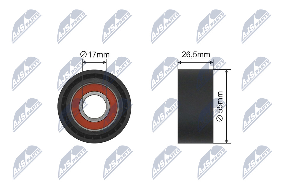 NTY Spannrolle, Keilriemen RNK-CT-035 55mm für PEUGEOT 9675874680 1611426280 Image