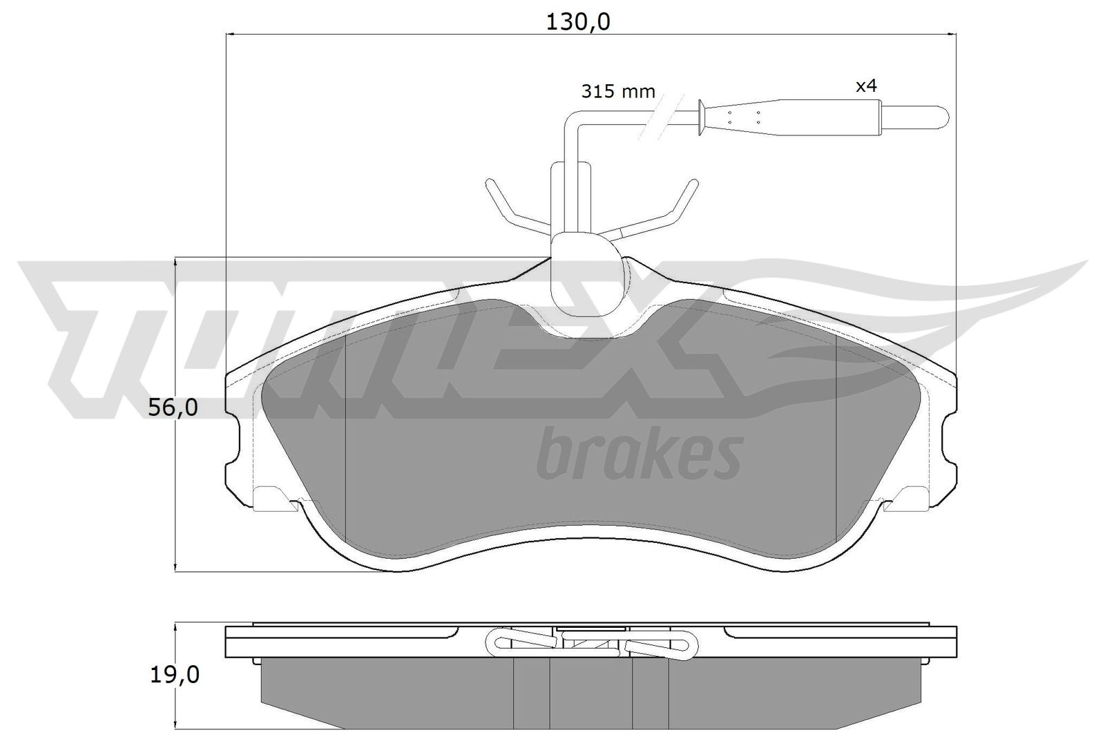 TOMEX Brakes Bremsbelagsatz, Scheibenbremse TX 11-12 vorne rechts links für PEUGEOT CITROËN 172059 425154 425485 Image