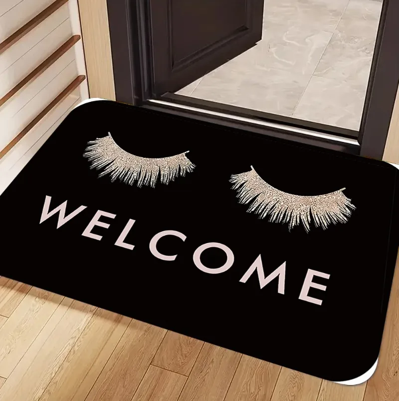 Eyelashes Print Floor Mat Home Carpet Non Slip Entryway Rug Living Room Bathroom Bedroom Kitchen Doormat Kitchen Mat Doormat
