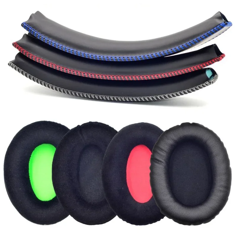 Kopfhörer-Ersatz-Ohrpolster für KHX-HSCP HyperX Cloud II. Hochwertige Flanell-Ohrpolster aus Leder mit Kopfbalken für Cloud II Image