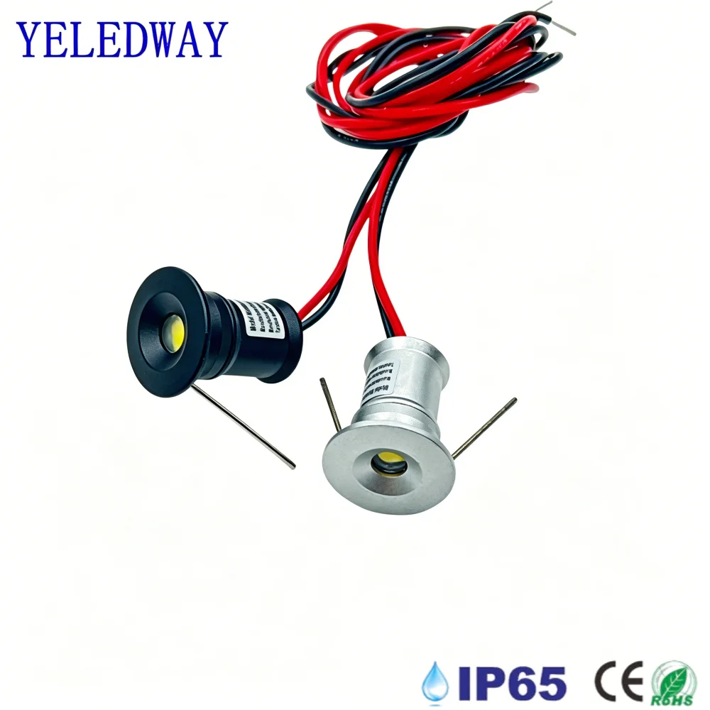 1W Mini LED-Einbaustrahler für Innenräume, 15mm Kleiner Einbau-Spot, 12V Dimmbarer Downlight für Vitrinen, Schränke, Küche und Treppen
