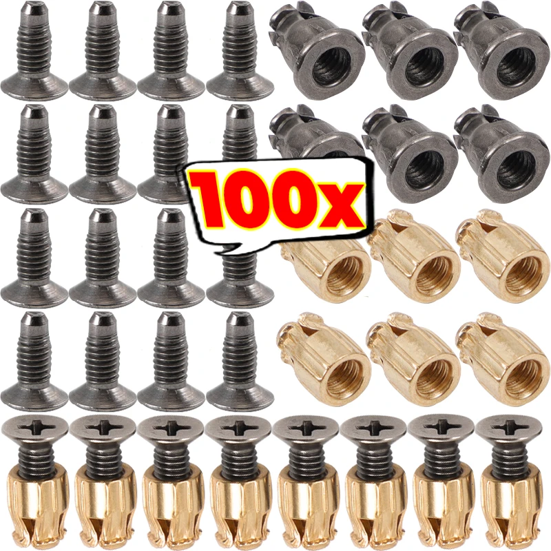 10/100x Scharnier Mutter Schraube Installieren Einstellbare Schublade Tür Scharnier Befestigung Reparatur Schraube Expansion Mutter Möbel Hardware Zubehör Image