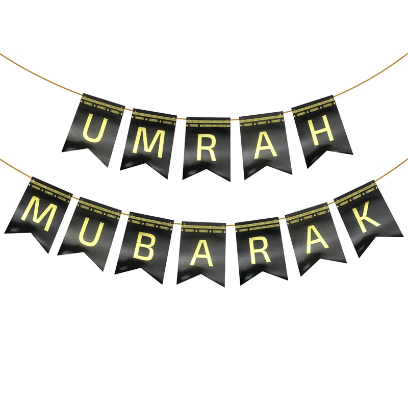 1 beutel Umrah Mubarak Banner Ramadan Kareem Decor Eid Mubarak Islamischen Muslimischen Party Hängen Bunting Garland Hause Ramadan Liefert Image