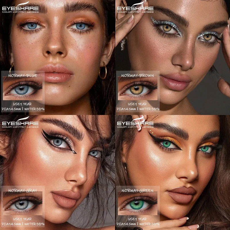 EYESHARE 1 Paar Kontaktlinsen in natürlicher Farbe, schöne Pupillenlinse für Augen, kosmetische grüne Kontaktlinsen, blaue Linsen, jährliche Verwendung Image