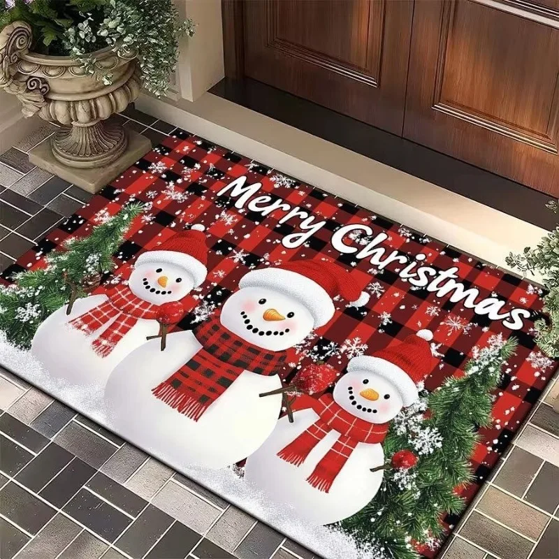 Schneemann Weihnachtsbaum Weihnachtsmann Elch Eingangstür Bodenmatte Festliche Dekorationen Teppich Badezimmer Anti-Rutsch-Matte Eingang Fußmatte