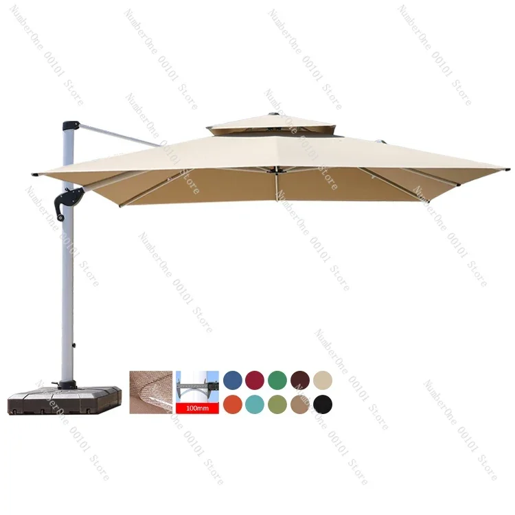 y Großer Regenschirm für Terrasse und Garten, 2,5/3/3,5/4 m, quadratischer Sonnenschirm, LED-Freischwinger, 9 Fuß, winddichte Strandschirme im Großhandel