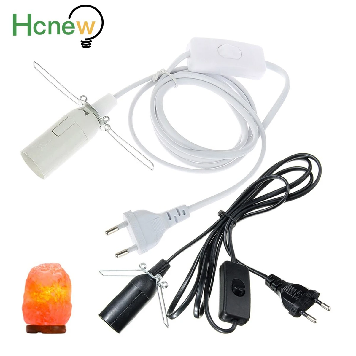 Hcnew 1,8 M Salz Lampe Netzkabel E14 Buchse Led-lampe Basis Halter Schraube mit Dimmer Schalter EU Stecker Lava licht Kabel Wohnkultur