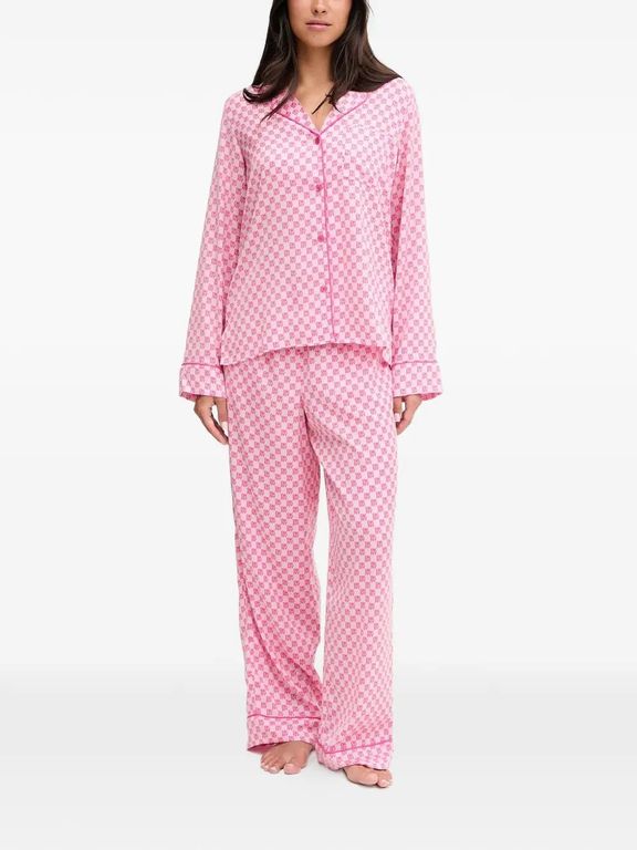 Logo Print Pajama Set - Pink - DKNY Nightwear