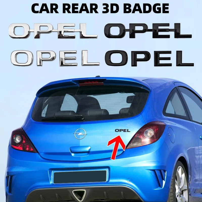 Adesivo con lettere ABS per auto, emblema logo per bagagliaio posteriore per Opel Corsa Astra Insignia Vectra Zafira Meriva Mokka Grandland
