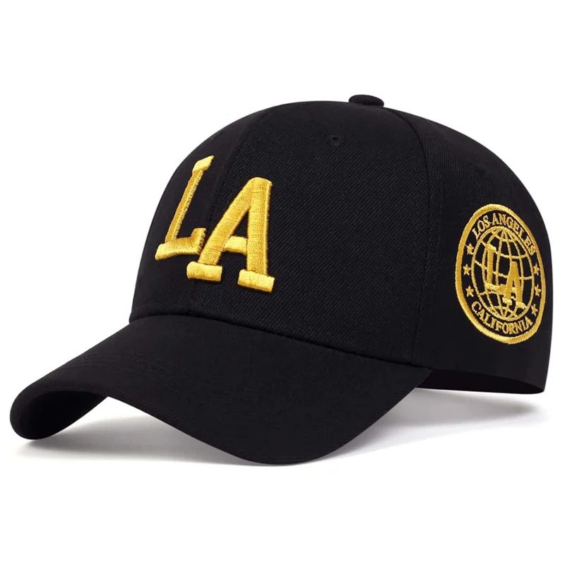 Cappellini da Baseball Unisex con Ricamo Lettera LA, Regolabili per Primavera e Autunno, Cappelli Casual da Esterno, Protezione Solare, Cappello Sportivo da Golf