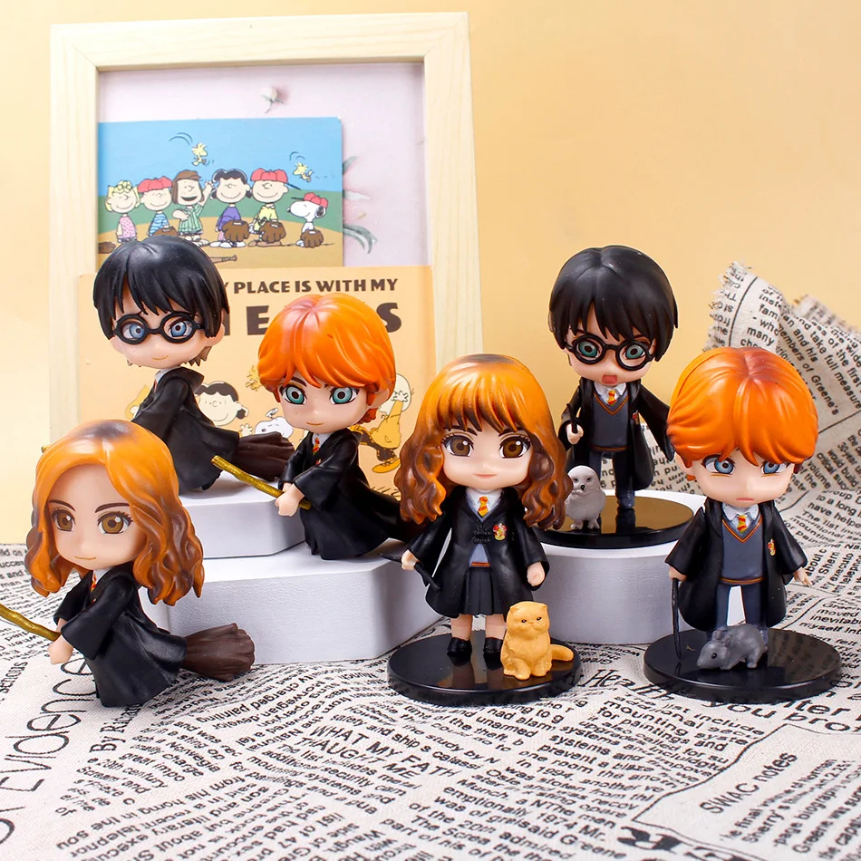 Nuovo Set da 3-10 Pezzi Harry Potter Stile Q Posket: Hermione, Ron, Hedwig - Statuette in Vinile, Decorazione Torta, Modellino Auto, Bambola in PVC, Giocattoli Regalo