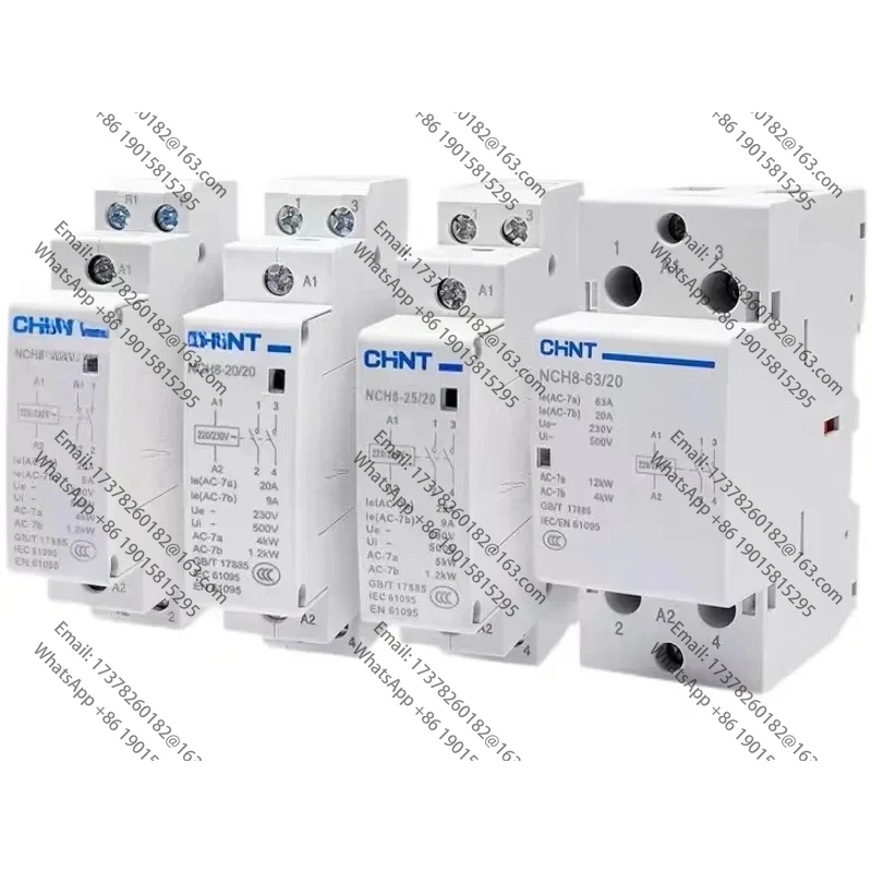 Contattore Modulare AC CHINT NCHG8-20A 25A 40A 63A per Uso Domestico 220V 230V 400V 1NO 1NC 2NO 2NC 4NO NCH8 2 4 Fasi