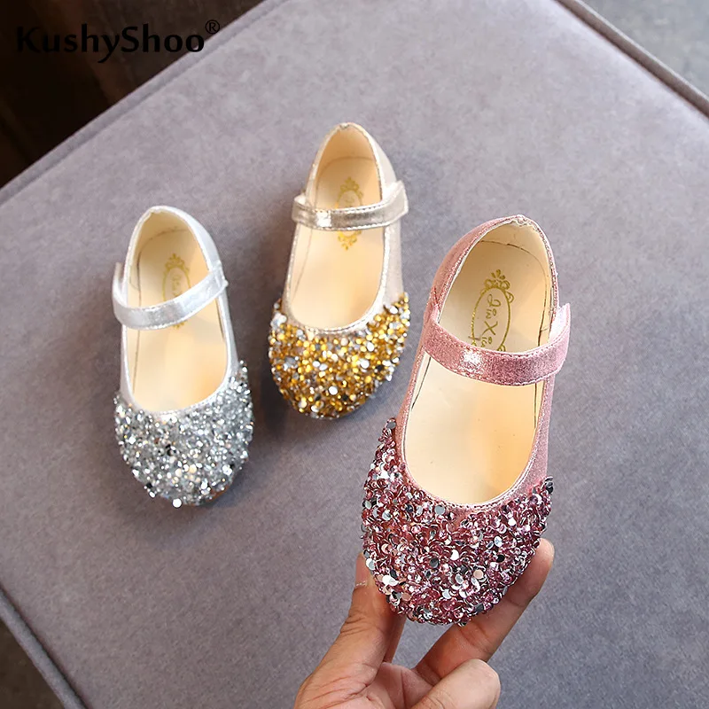KushyShoo 2021 Frühjahr Neue Kinder Schuhe Mädchen Prinzessin Schuhe Glitter Kinder Baby Tanz Schuhe Casual Kleinkind Mädchen Sandalen