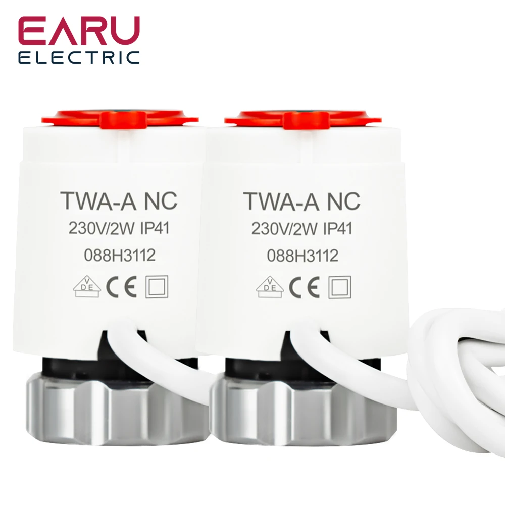 1/5/10 pcs ac 230v normaler weise geschlossen nc m30 * 1,5mm elektrischer thermischer Aktuator für Fußboden heizung trv thermostat isches Heizkörper ventil Image