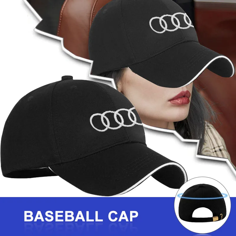 1/2PCS Unisex Auto Logo Outdoor Einstellbare Casual Baseball Kappe Hut Für Audi Sline Sport A3 A4 A5 A6 A7 A8 Q2 Q3 Q5 Q7 Q8 RS4 RS5 Image