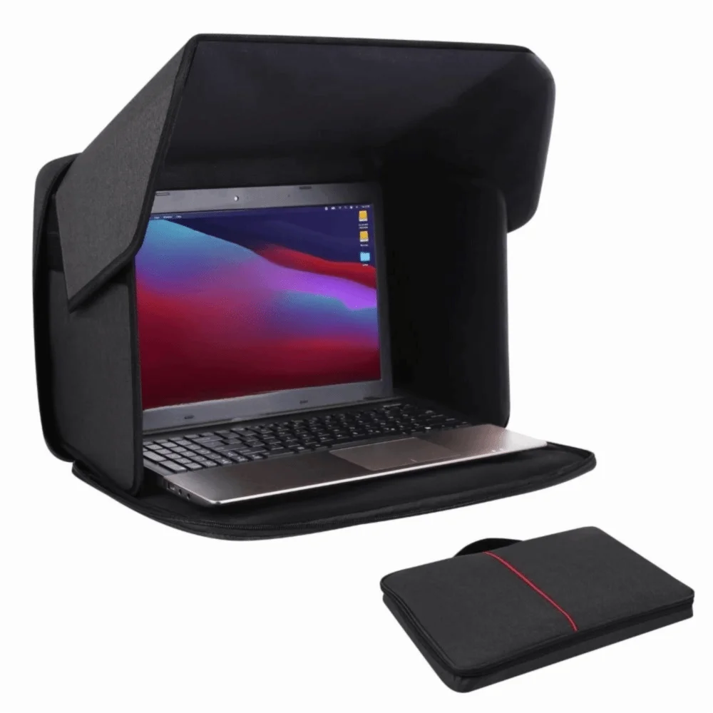 Neuer faltbarer Laptop-Sonnenschutz, 30,5–40,6 cm, tragbarer Laptop-Sonnenschutz, multifunktionale Sichtschutz-Haube, funktioniert draußen Image