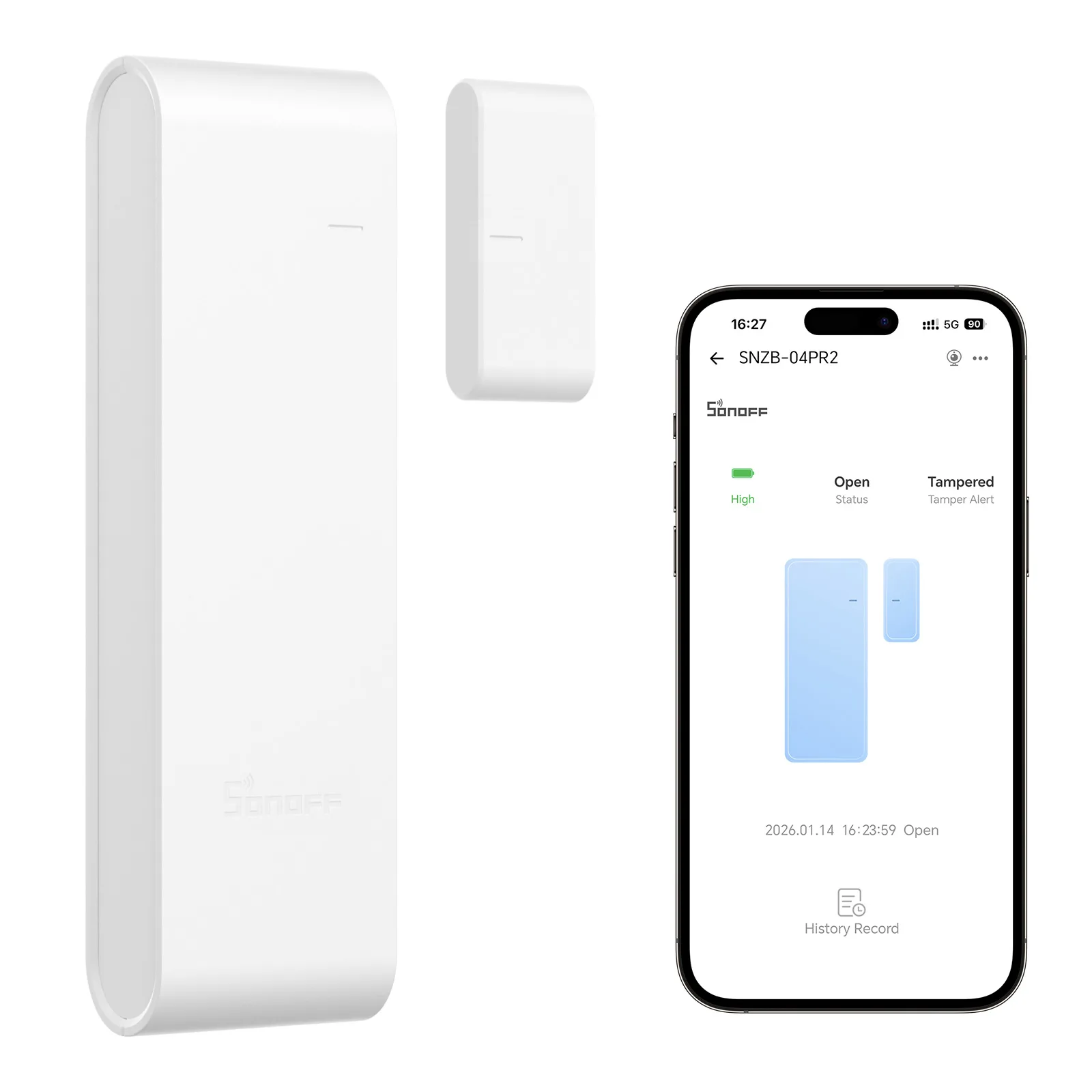SONOFF SNZB-04PR2 Zigbee Tür- und Fenstersensor Gen2 mit Sabotagealarm Einbruchschutz Matter kompatibel über Bridge Apple Home