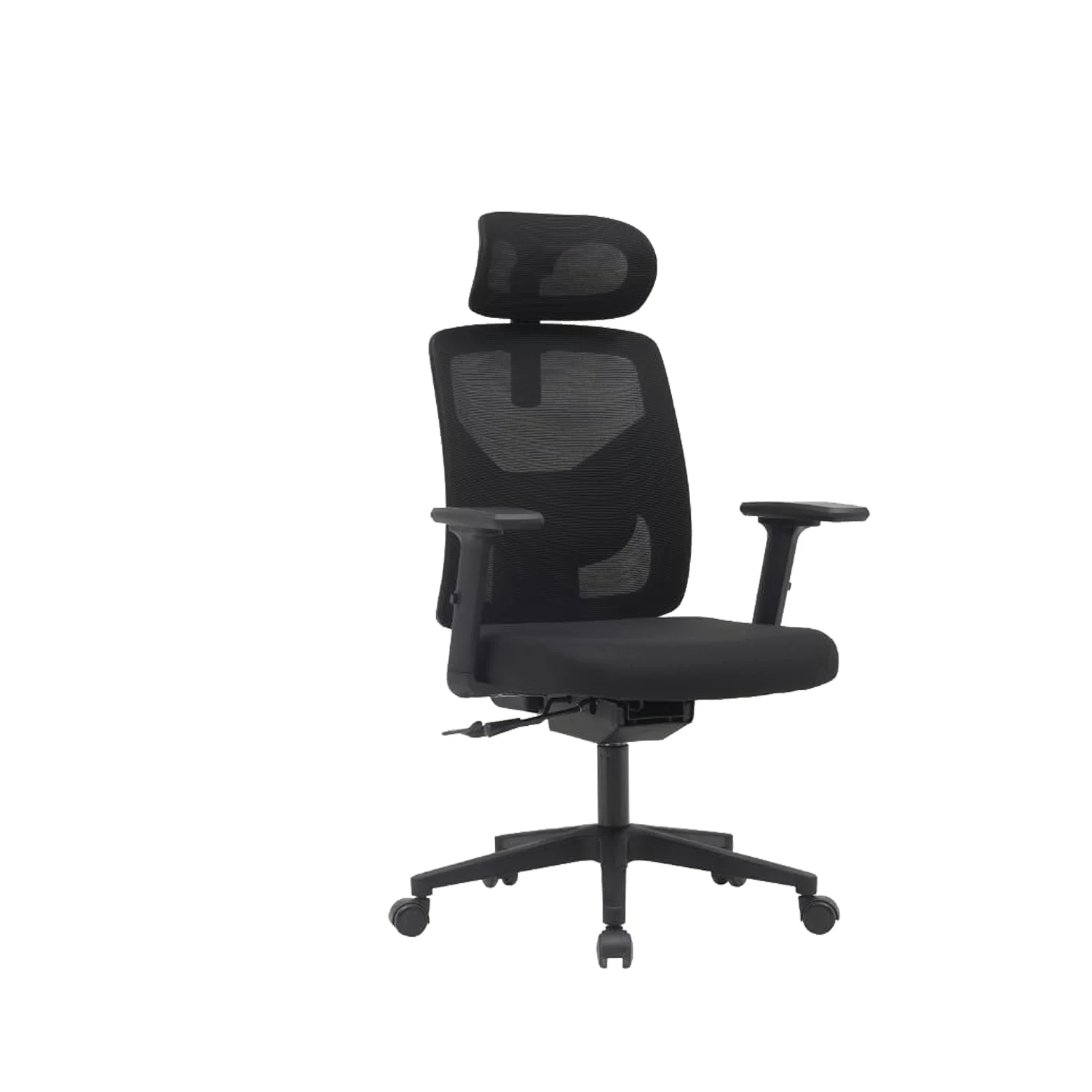 Ergonomischer Bürostuhl aus Netzstoff – höhenverstellbar, hochklappbare Armlehnen, Kopfstütze, 360° drehbar ° Drehbare Rollen für Home Office Image