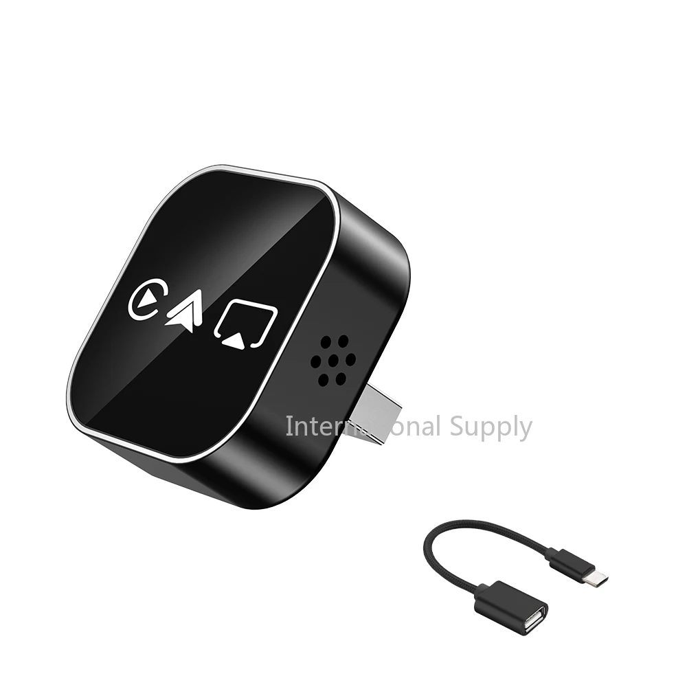 2026 Upgrade 4-in-1 Kabelloser CarPlay-Adapter für Apple Mirror Link Android Auto Verbindung WiFi Bluetooth USB Plug & Play Mini CarPlay Image