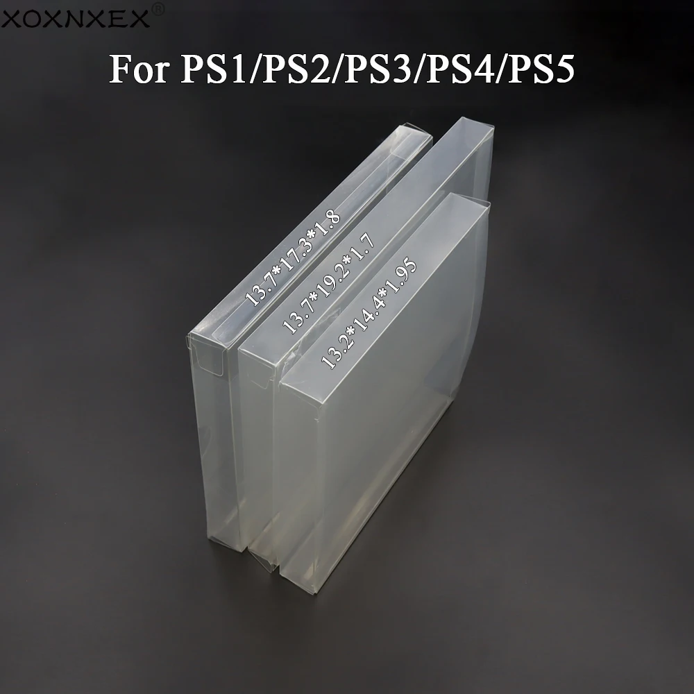 Klare, transparente Spielkassetten-Box-Hülle, CIB-Spiele, Kunststoff-PET-Schutz für PS5, PS4, PS3, PS2, PS1 Image