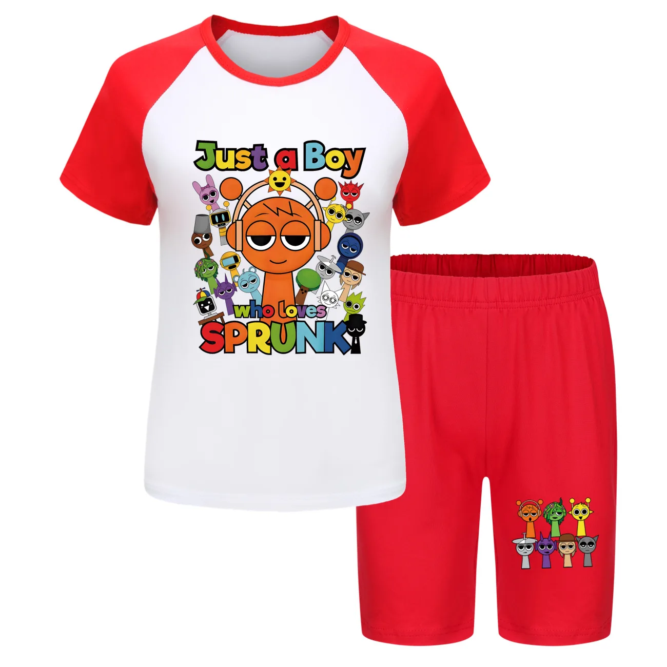 Sprunki Cartoon Kinder Sommer Pyjama Sets Baby Mädchen Spiel Incredibox Kurzarm T-shirts Shorts 2 stücke Set Teenager Jungen Nachtwäsche Image