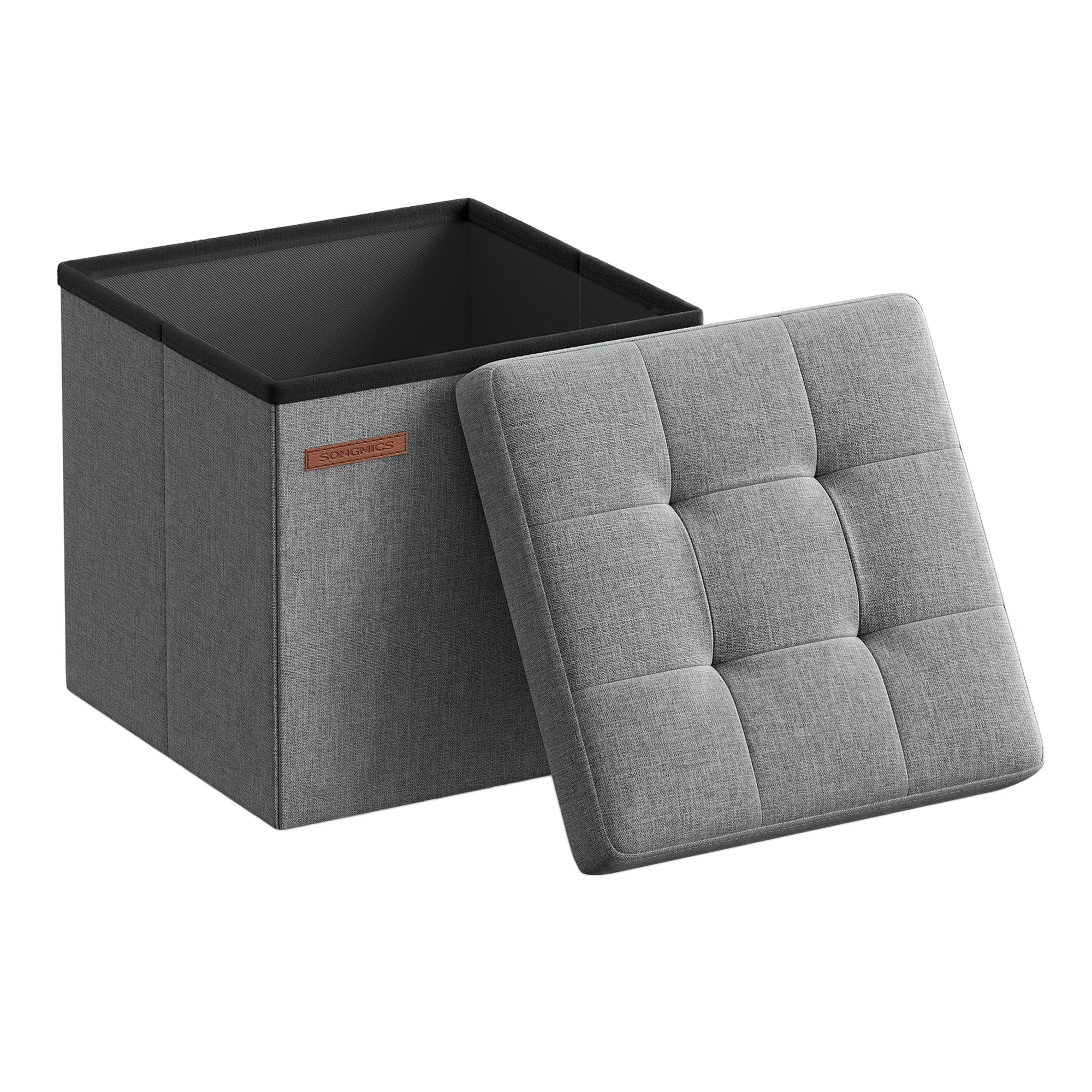 SONGMICS 30 cm Sitzbank mit Stauraum, klappbare Sitztruhe, Aufbewahrungsbox, Fußbank