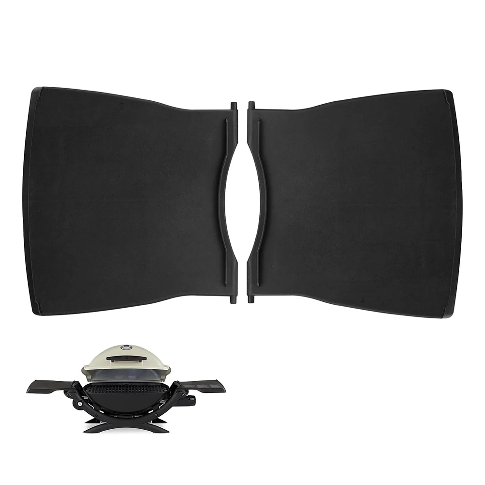 1/2 Stück 60067 Grilltisch-Set für Weber Q2000 Q2200 Q2400 Grills Schwarz Robustes Outdoor-Kochset BBQ-Werkzeuge und Zubehör Image