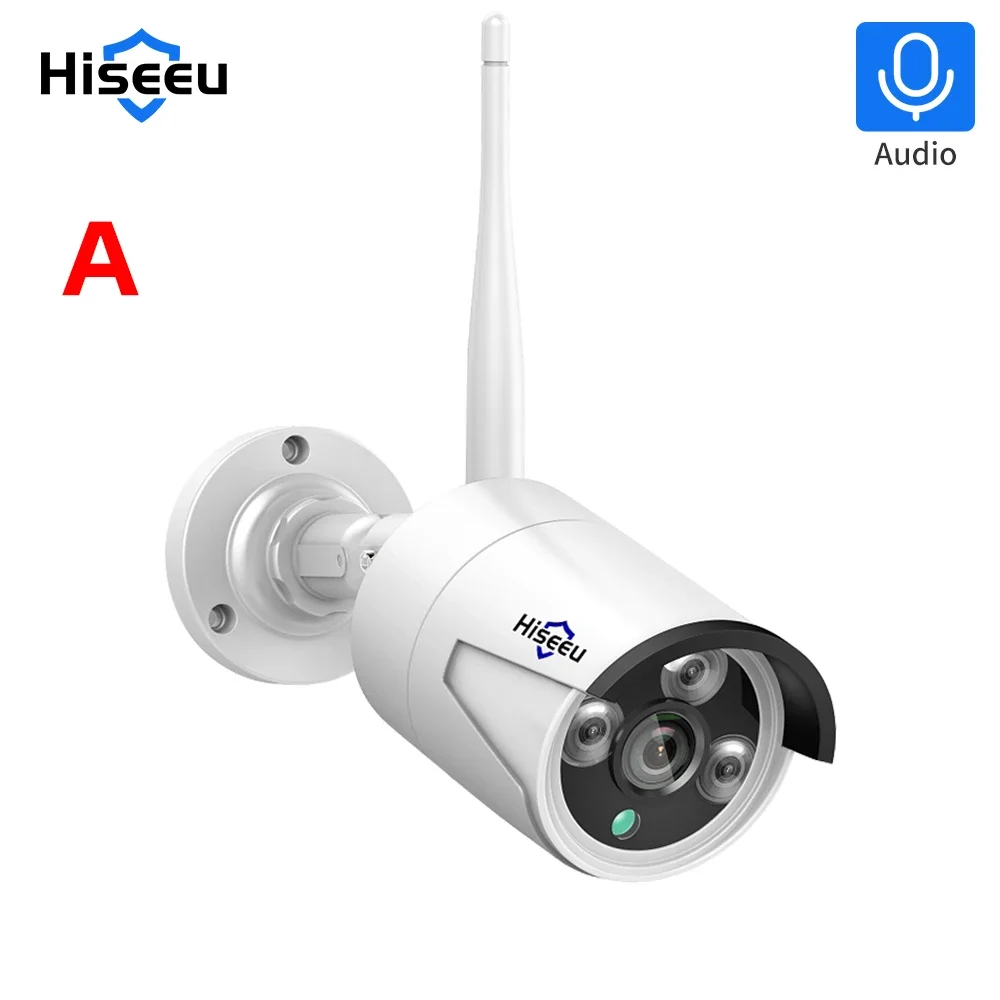 Hiseeu 1536P Drahtlose IP-Kamera, 3,6-mm-Objektiv, wasserdichte Sicherheits-WiFi-Kamera für Hiseeu Wireless CCTV-System-Kits, IP Pro APP View Image
