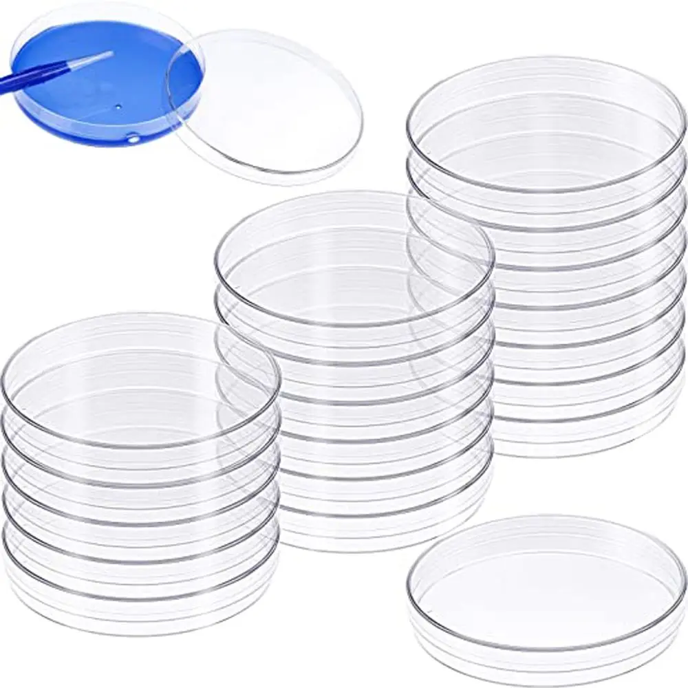 10Pcs Kunststoff Sterile Petrischalen Bakterien Kultur Dish mit Deckel 55x15mm für Labor Biologische Wissenschaftliche Schule liefert Image