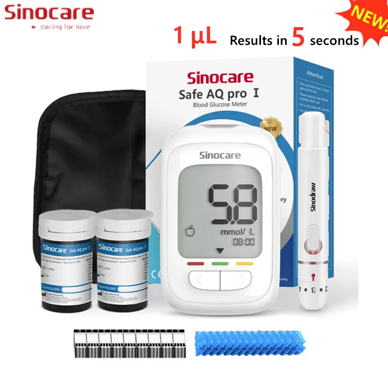 Sinocare Safe AQ pro Ⅰ Blutzuckermessgerät Glucometer Kit Diabetes Tester Medizinisches Blutzuckermessgerät oder nur Teststreifen Lanzetten Image