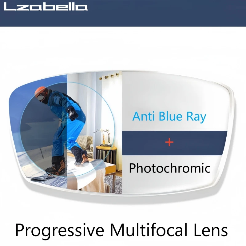Lzabella 1,56 1,61 1,67 1,74 Anti-Scratch Ultra-Wide View Anti-Blaulicht-Verfärbung Progressive Multifokallinsen 1 Paar Image