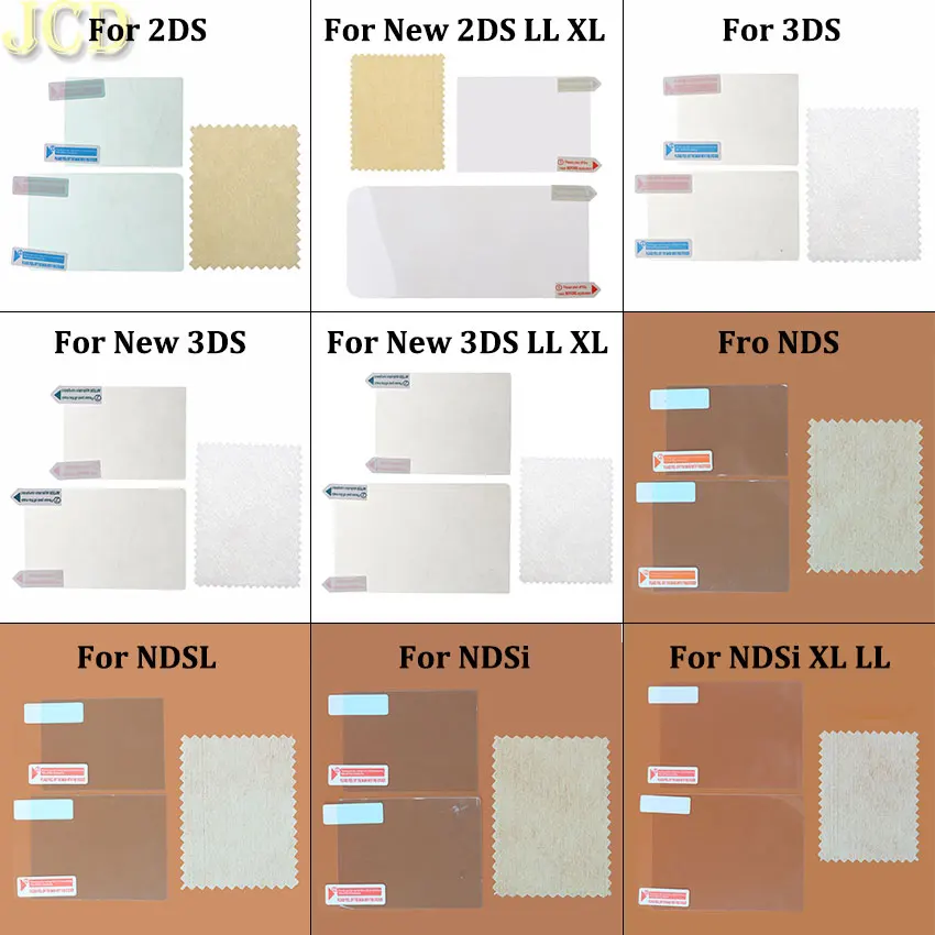 JCD Klare Schutzfolie für NDS DSi NDSi XL LL NDSL DS Lite Oben + Unten LCD-Displayschutzfolie für 2DS 3DS XL LL Neue 3DSLL 3DSXL Image