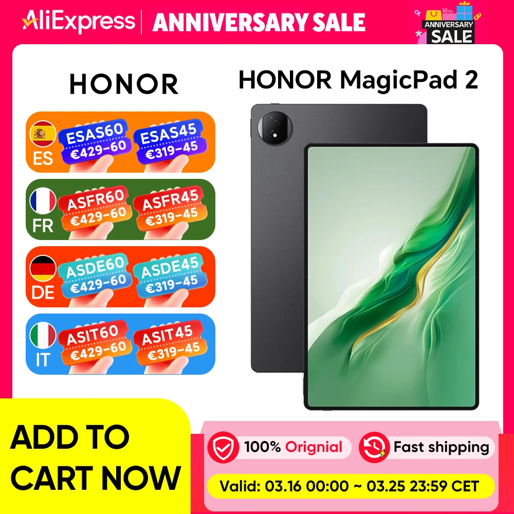 HONOR MagicPad 2, EU-Version Tablet, 10050mAh Akku, Android-Tablet, 12,3 Zoll OLED-Bildschirm, Snapdragon 8s Gen 3, 13MP Rückkamera Image