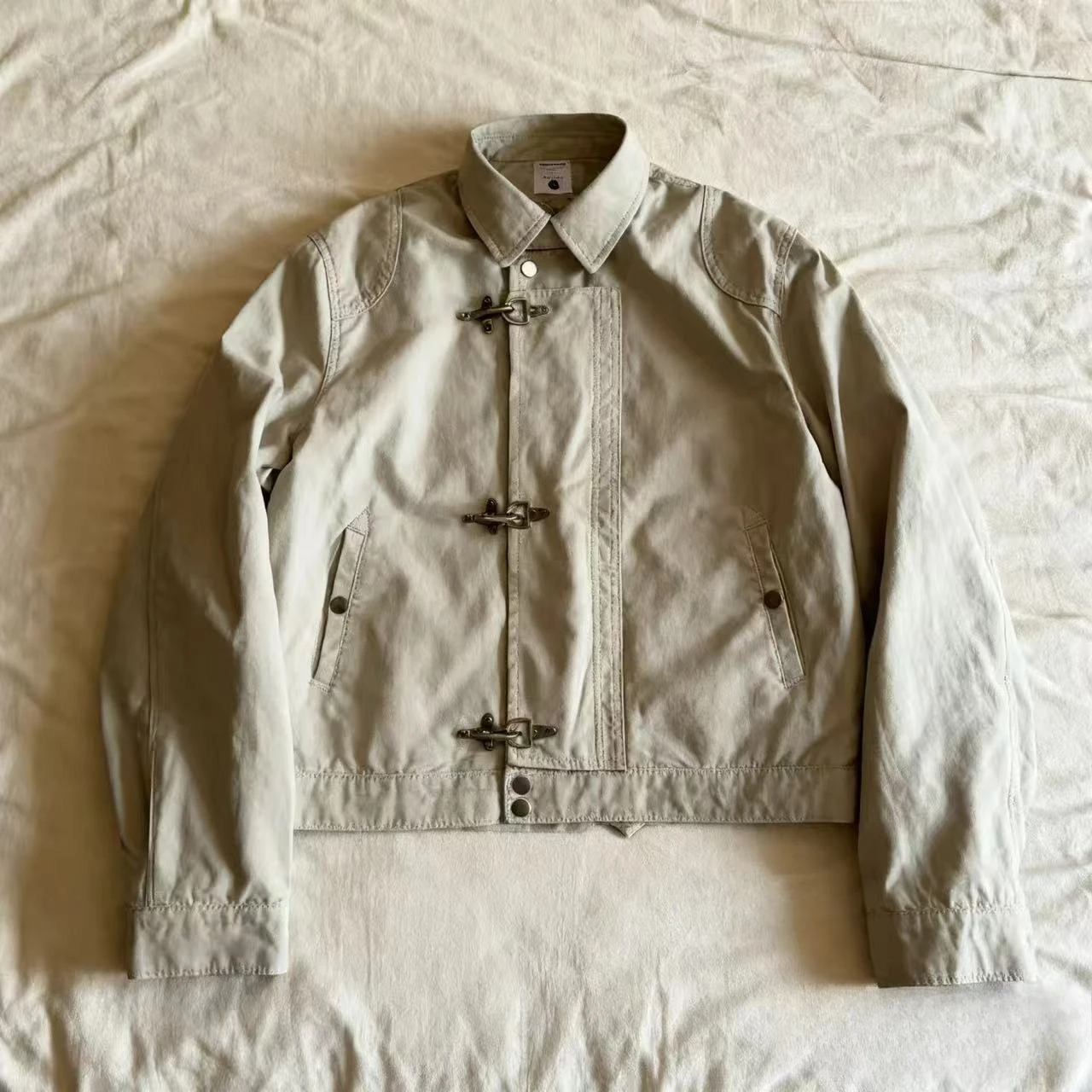 Vintage 90er Jahre Harajuku Ästhetik Streetwear Knopf-Kapuzenpullover Grunge Stehkragen Jacke Y2k Casual Outfit Streetwear Neu