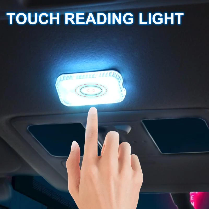 LED Touch Lichter Kleine Drahtlose Auto Innen Lichter Auto Design Dach Leselampe Für Lagerung Box Drahtlose Magnetische USB Lade