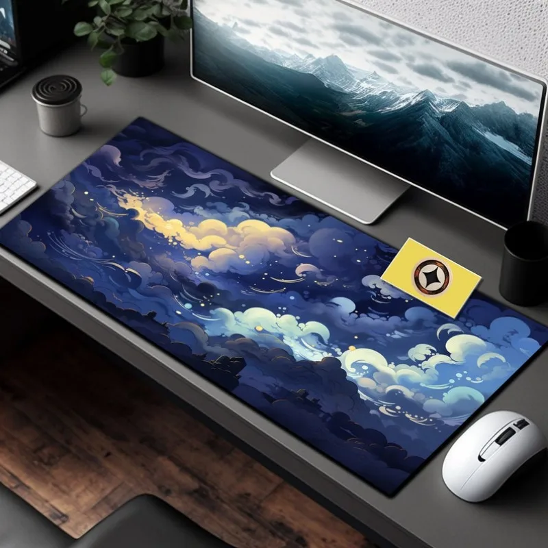 Pastell Mauspad blau Schreibtisch matte kawaii Mauspad Himmel Schreibtisch Pad ästhetische Mauspad niedlichen Schreibtisch Dekor Wolken Schreibtisch matte Büro Geschenke Matte Image