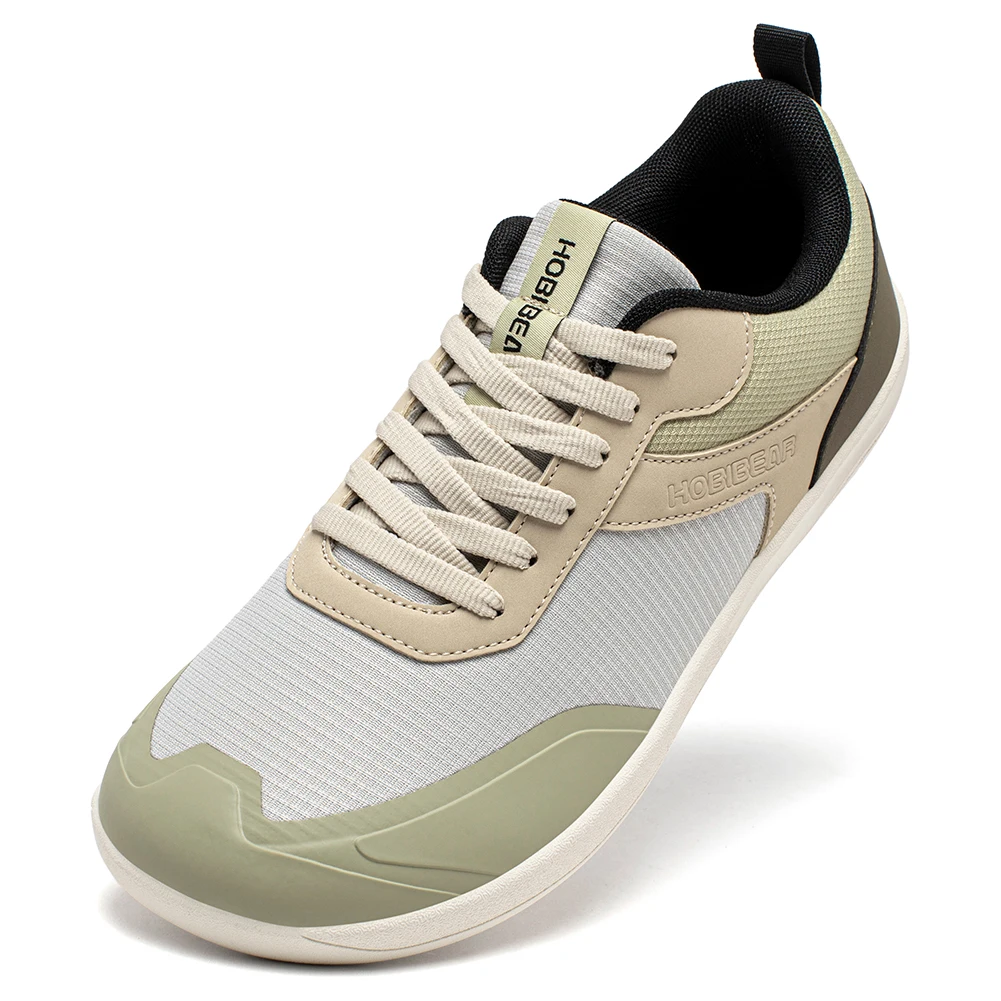 HOBIBEAR Unisex-Barfußschuhe, breite Zehenpartie, Zero Drop, minimalistische Turnschuhe, rutschfeste Schnür-Wanderschuhe Image
