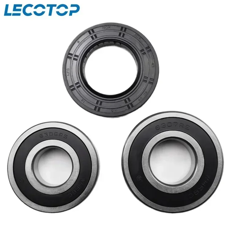 Neue 0020600219 6306RS 6307RS 341B Lager Kit Mit Öl Dichtung Für Haier Waschmaschine Waschmaschine Ersatzteile Image