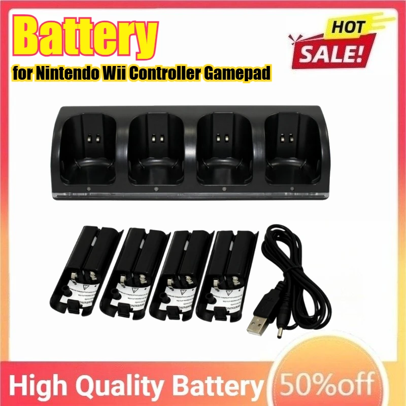 2800 mAh Akku Fernbedienung Ladegerät Dock Station Cradle für Nintendo Wii Controller Gamepad Batterie Ladegerät Image