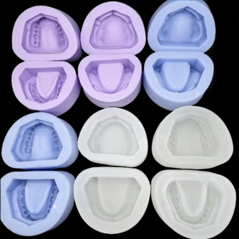 2 Teile/satz Dental Silikon Labor Abdruck Zähne Formen Formen Modell für Labor Hohlraum Vorbereitung Block Standard 28 zähne Zahnlos Image
