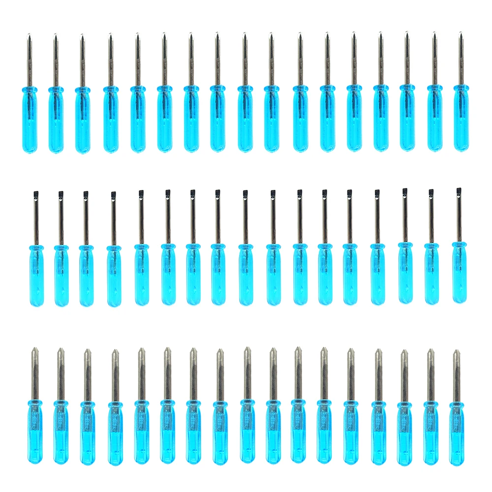 50 stücke Mini 3,0/2,0mm Flache-klinge Schlitz Kreuz Kopf Kleine Schraubendreher Für Handy Xbox 360 Wireless controller Reparatur Öffnen Image