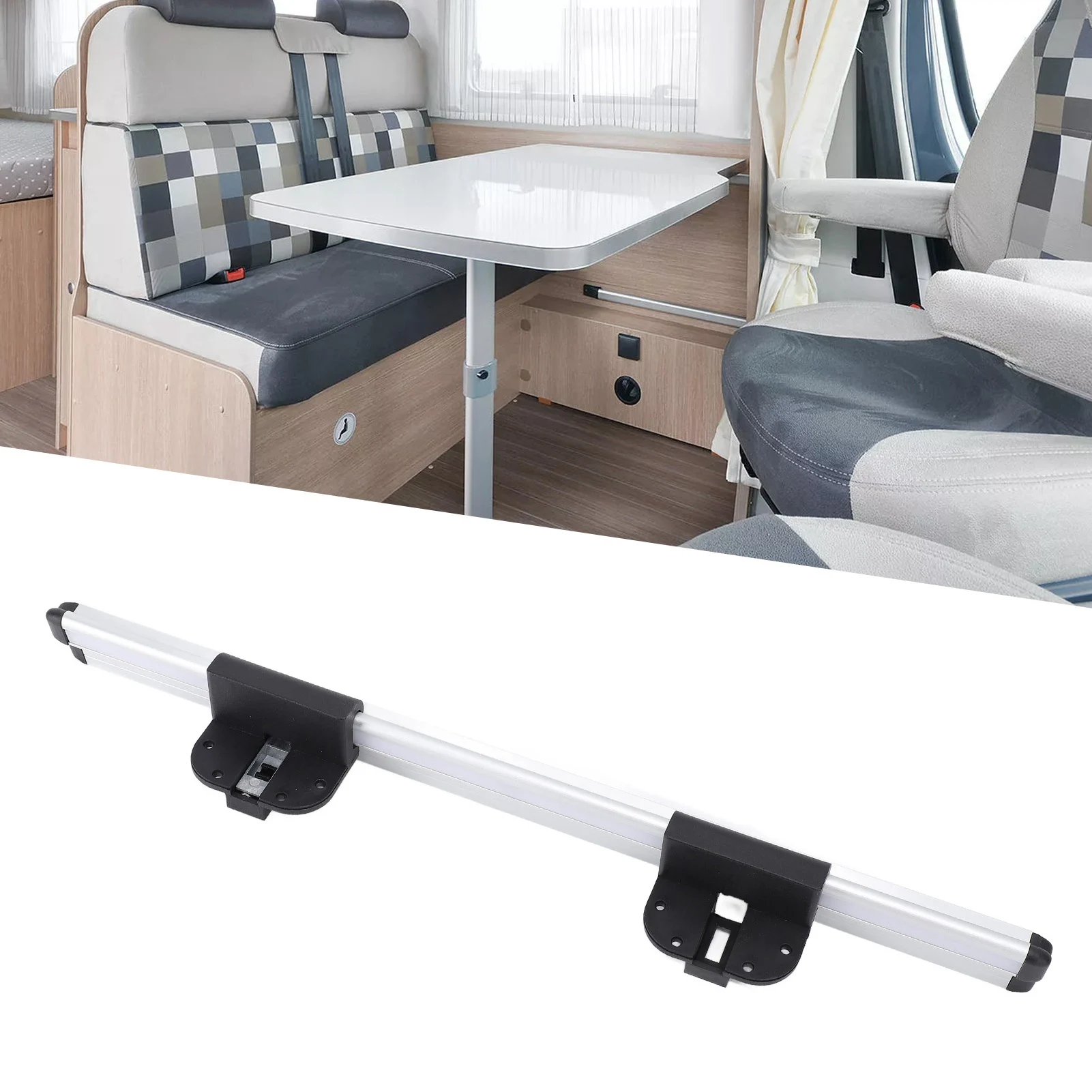20 Zoll RV-Tischschiene aus Aluminiumlegierung, eloxiert, starke Stütztischführungsschiene für Camping, Fahrzeug, Wohnmobil, Anhänger Image