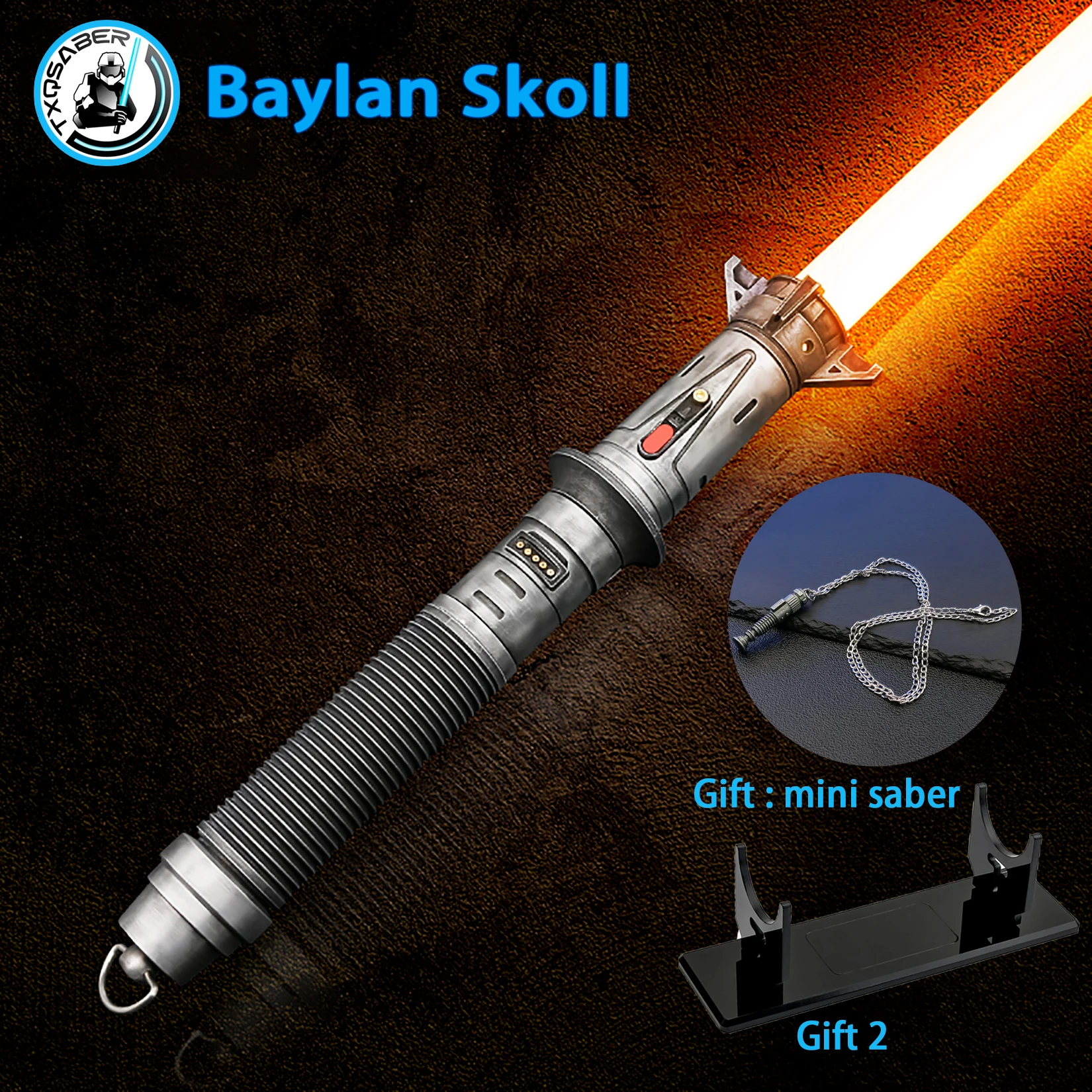 TXQSTUDIO Baylan Skoll Replik NeoPixel Smooth Swing Lichtschwert für Erwachsene Cosplay Spielzeug Bluetooth Farben ändern schweres Duell Image