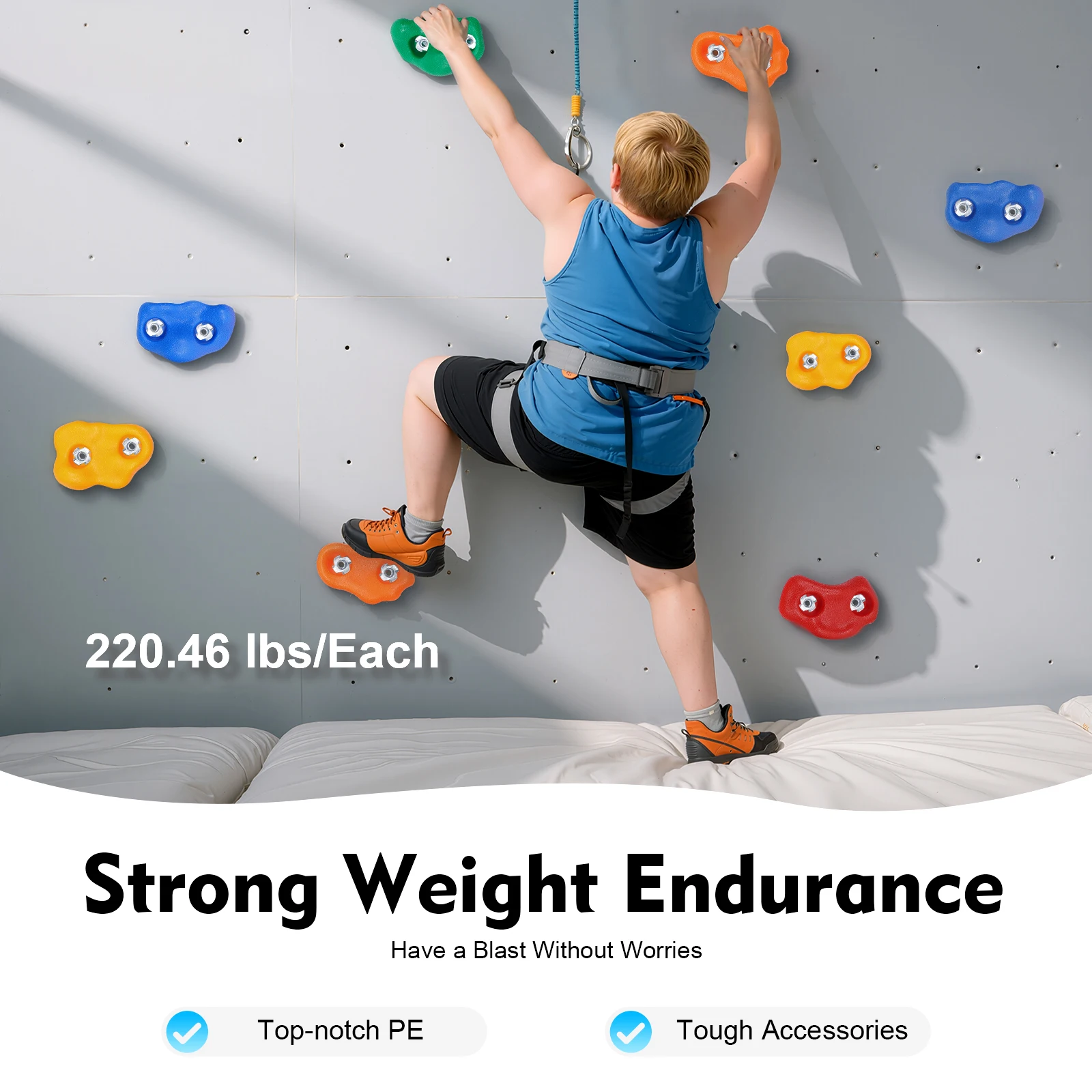 25-teiliges Klettergriffe-Set, Kletterwand-Griffe für Kinder Innen und Außen Image