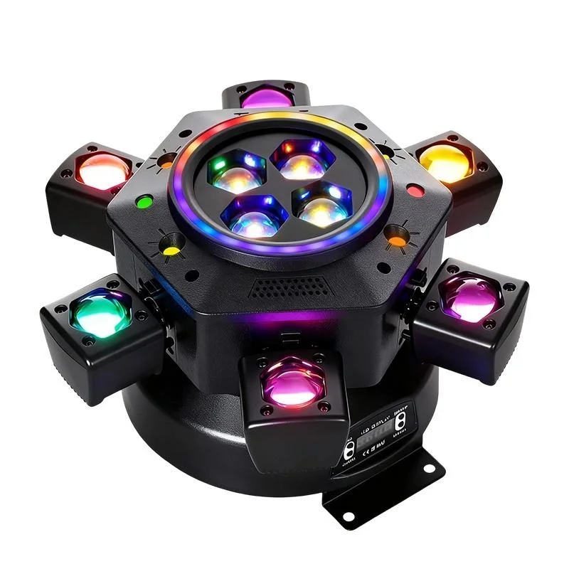 6-Arm 150W Moving Head Licht Beam Laser Strobe Effekt DMX Bühnen-Rotationslicht für DJ Disco Party Bars Show Vollfarbige LED-Strahler