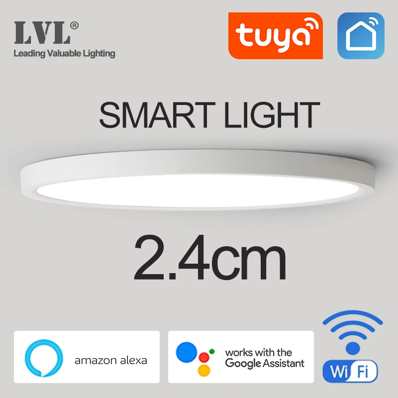LED Smart Panel Licht WiFi App Sprachsteuerung funktioniert mit Google Home Alexa Echo Ultradünnes LED-Panel zur Oberflächenmontage Image