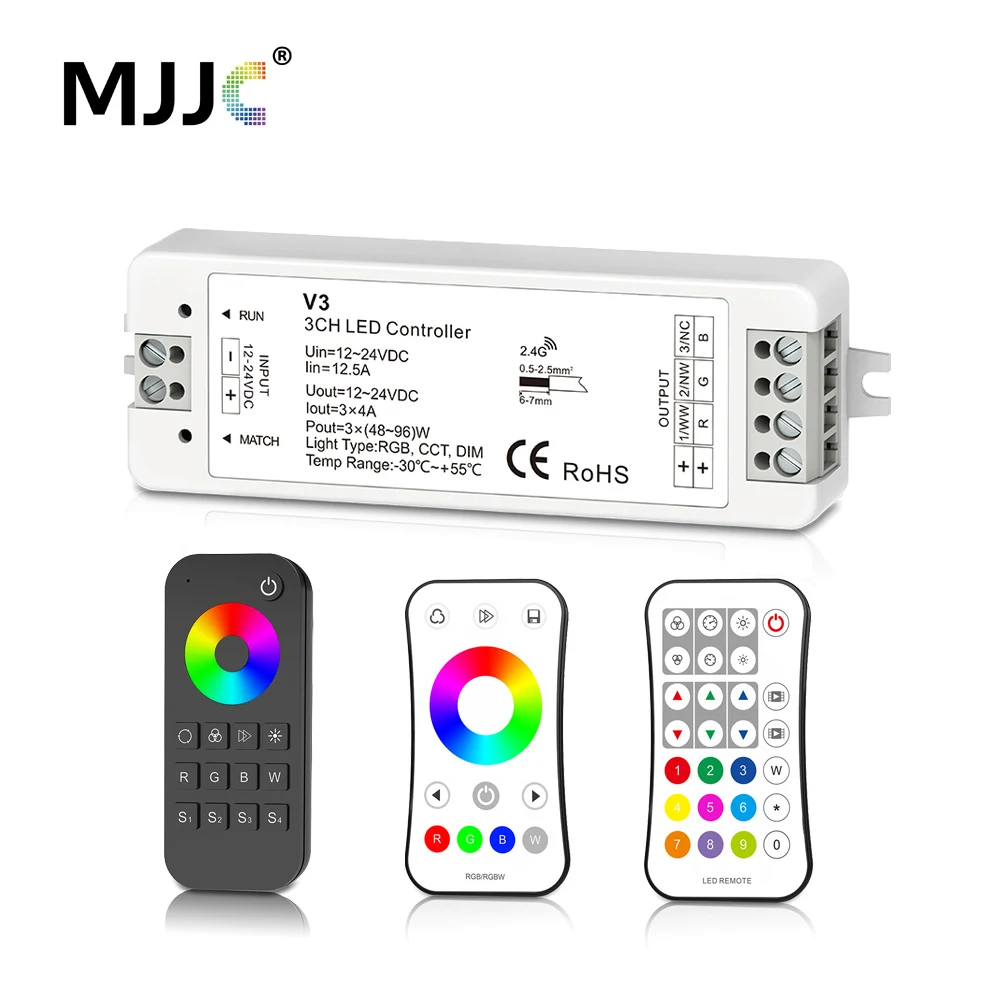 RF 12 v 24 v 2,4g RGB RGBW Controller Led-streifen RGB Controller Wireless RF Remote Controller 12 Volt fernbedienung V3 Image