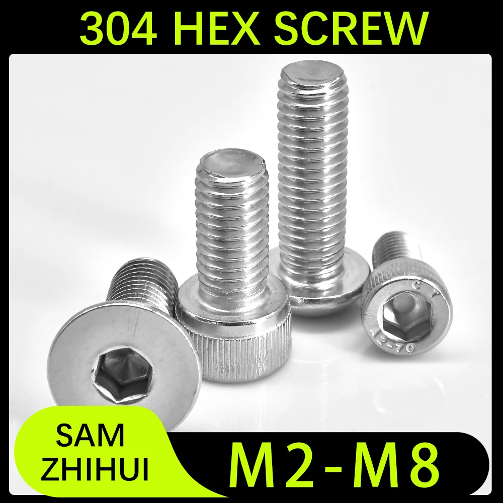 Sechs kant becher aus Edelstahl 304/Senkkopf/Rundkopf Sechs kant schraube Innen sechs kant schraube mechanische Schraube m2 m2, 5 m3 m4 m5 m6 m8 Image