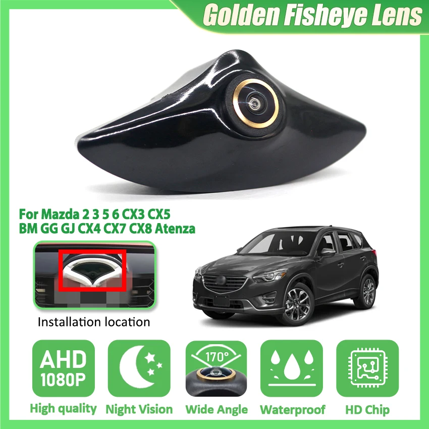 1080P Auto Vorderansicht LOGO Kamera Für Mazda 2 3 5 6 CX3 CX5 BM GG GJ CX4 CX7 CX8 Atenza 170 ° AHD-Hilfsystem von hoher Qualität Image